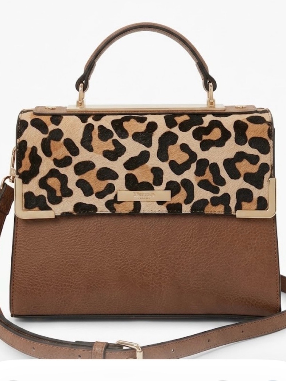 Dune London Leopard Print Satchel Top Handle Crossbody Bag
